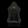 BRAUM FALCON-S Series Fixed Back Bucket FRP Composite Seat Black Alcantara | Red Stitching | Red Glitter Composite - Priced Per Seat