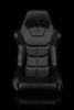 BRAUM FALCON-X Series FIA Certified Fixed Back Racing Seat Black Leatherette | Black Stitching - Priced Per Seat