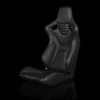 BRAUM ELITE Fixed Back Bucket Seat ELITE-X Series Black Leatherette - Priced Per Seat
