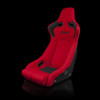 BRAUM VENOM-R Fixed Back Bucket Seat Red Cloth - Priced Per Seat