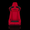 BRAUM VENOM-R Fixed Back Bucket Seat Red Cloth - Priced Per Seat