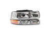 Raxiom 99-02 Chevrolet Silverado 1500 OE Style Headlights/Bumper Lights- Chrome - Clear Lens - S169255 Photo - Close Up