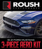 ROUSH 2018-2021 Ford Mustang Chin Spoiler & Wheel Shroud 3-Piece Aero Kit - 422082