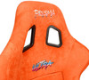 NRG FRP Bucket Seat ULTRA Edition W/ Grey Pearlized Back / Orange Microfiber Material - Large - FRP-302OR-ULTRA Photo - Close Up
