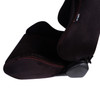 NRG Sport Seats (Pair) Type-R Suede w/NRG Logo - Black w/Red Stitching - RSC-220L/R Photo - Close Up