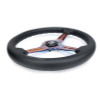 NRG Light Weight Gaming Steering Wheel - 350mm 3 NeoChrome Silver Spokes Perforated Leather - ST-018MC-PR Photo - Close Up