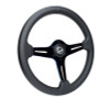 NRG Light Weight Gaming Steering Wheel - 350mm 3 NeoChrome Silver Spokes Perforated Leather - ST-018MC-PR Photo - Close Up