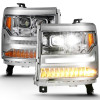 ANZO 14-15 GMC Sierra 1500/2500HD/3500HD Plank Style Projector Headlight - Chrome Housing - 111553 Photo - Unmounted