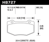 Hawk 14-18 Chevrolet Corvette Rear ER-1 Brake Pad Set - HB727D.592 User 1