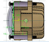 Oracle 60mm 15W Fog Beam LED Emitter - 3000K - 5821-006 Technical Drawing