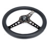 NRG Light Weight Gaming Steering Wheel - Driftz 350mm 3 Black Chrome Spokes Perforated Leather - ST-034BC-PR Photo - Close Up