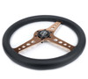 NRG Light Weight Gaming Steering Wheel - Driftz 350mm 3 Rose Gold Spokes Perforated Leather - ST-034RG-PR Photo - Close Up