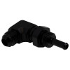 DeatschWerks 8AN Male Flare to 5/16in Male Barb Bulkhead Adapter 90-Degree - Anodized Matte Black - 6-02-0713-B Photo - Primary