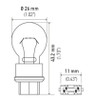 Hella Bulb 3156 12V 27W W2.5x16d S8 - 3156 Technical Drawing