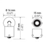 Hella Bulb 53 12V 2W 1CP BA9s G3.5 - 53 Technical Drawing