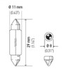 Hella Bulb 6428 12V 3W SV7-8 T2.25 8x28mm - 6428 Technical Drawing