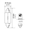 Hella Bulb 6480 24V 18W SV8.5-8 T4.625 15x43mm - 6480 Technical Drawing