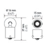 Hella Bulb 67 12V 8W 4CP BA15s G6 - 67 Technical Drawing