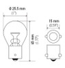 Hella Bulb 7506 12V 21W BA15s S8 - 7506 Technical Drawing