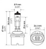 Hella Bulb 893 12V 37.5W PG13 T3.25 - 893 Technical Drawing