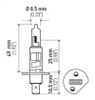 Hella Bulb H1 12V 55W P14.5s T2.5 LONGLIFE - H1LL Technical Drawing