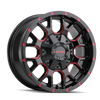 Mayhem 8015 Warrior 20x9 / 6x135 BP / 18mm Offset / 106mm Hub Black w/ Prism Red Wheel - 8015-2937BTR18 Photo - Primary