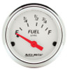 AutoMeter Gauge Fuel Level 2-1/16in. 73 Ohm(e) to 10 Ohm(f) Elec Arctic White - 1316 Photo - Primary