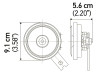 Hella Horn Kit Bx Blk Disc 92Mm 24V Univ - 002768821 Technical Drawing