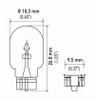 Hella Bulb 158 12V 3W W21X95D T325 Dot (2) - 158TB Technical Drawing