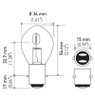 Hella Bulb 6245 12V 45/40W Ba20D B11 S2 - 6245 Technical Drawing