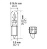 Hella Bulb 73 12V 11W W21X49D T175 (2) - 73TB Technical Drawing
