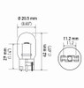 Hella Bulb 7440 12V 21W W3X16D T65 (2) - 7440TB Technical Drawing