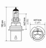 Hella Bulb 9004/Hb1 12V 65/45W P29T T46 (2) - 9004TB Technical Drawing