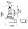 Hella Bulb 9006/Hb4 12V 55W P22D T4 (2) - 9006TB Technical Drawing