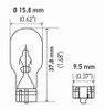 Hella Bulb 921 12V 16W W21X95D T5 Sb - 921SB Technical Drawing