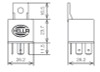 Hella Relay 12V 20/40A Spdt Res Bkt - 933332181 Technical Drawing