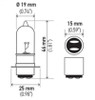 Hella Bulb 3625 6V 25/25W Px15D T6 - A3625 Technical Drawing