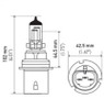 Hella Bulb Hb1 9004 12V 65/45W Xen Ylw - H71070562 Technical Drawing