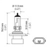 Hella Bulb 9006Xs 12V 55W Xen Pure Ylw Xy (2) - H71071462 Technical Drawing