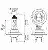 Hella Bulb H7 12V 55W Px26D T4625 (2) - H7TB Technical Drawing