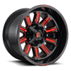 Fuel Off Road Model D621 HARDLINE Gloss Black w/ Candy Red 22X10