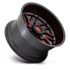 Fuel Off Road Model D808 HURRICANE Gloss Black Milled Red 24X12