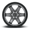 Fuel Off Road Model D698 KICKER 6 Matte Gunmetal with Black Bead Ring 20X9