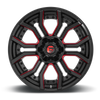 Fuel Off Road Model D712 RAGE Gloss Black w/ Candy Red 22X10