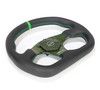 NRG Carbon Fiber Flat Bottom Steering Wheel (320mm) Green CF Center w/Green Stitch/Center Mark - RST-024CF/GN Photo - Close Up
