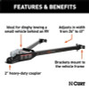 RockJock Curt Tow Bar with Adjustable Width Arms Car Mount 2in Ball 5000lbs - RJ-19745 Features and Benefits