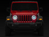 Raxiom 18-23 Jeep Wrangler JL Axial Series 9-In LED Angel Eye Headlights- Blk Housing (Clear Lens) - J167045 Photo - Close Up