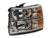 Raxiom 07-14 Chevrolet Silverado 1500 Axial OEM Rep Headlights- Chrome Housing (Clear Lens) - S122323 Photo - Close Up
