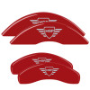MGP 22-23 Jeep Grand Cherokee 4 Caliper Covers Front & Rear Red Finish Silver MGP Logo - 42026SMGPRD Photo - Primary