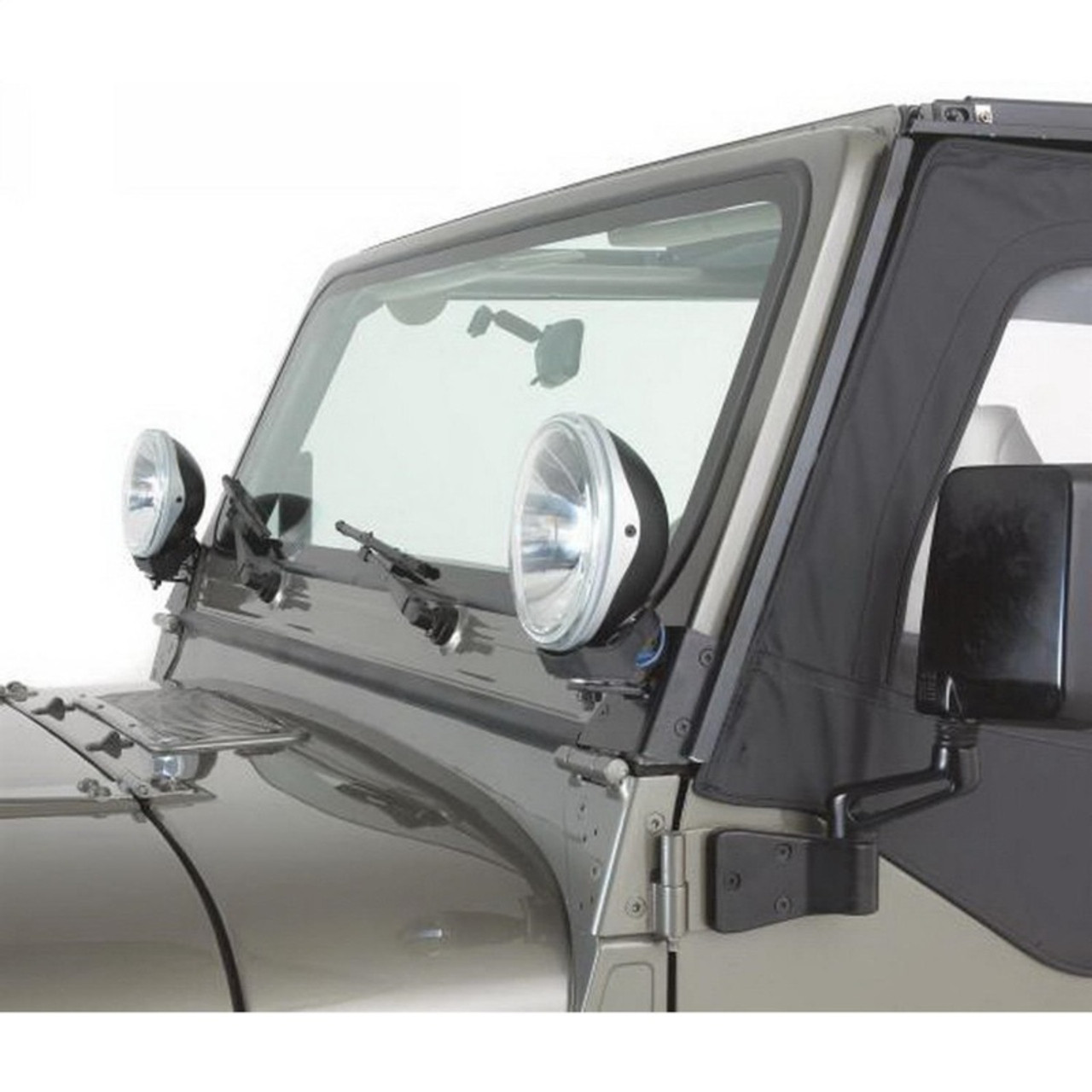 Rampage 1997-2006 Jeep Wrangler(TJ) Windshield Hinge Light Bracket - Black  - 7608 - JCE Racing